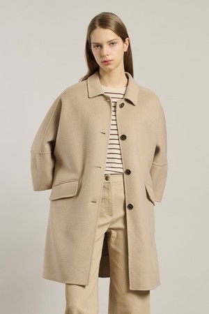 [26SP] 오버핏 핸드메이드 코트 - M BEIGE A6S1H86172