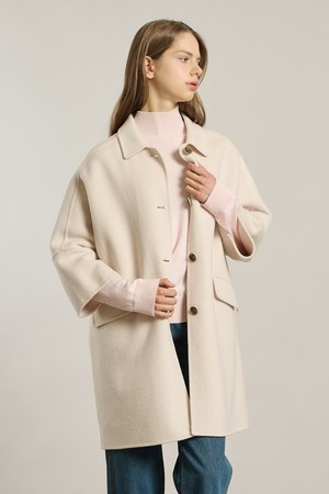 [26SP] 오버핏 핸드메이드 코트 - LIGHT BEIGE A6S1H86171