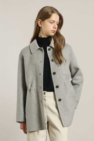 [26SP] 스트링 핸드메이드 하프코트 - LIGHT M GRAY A6S1H80596