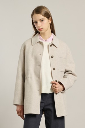 [26SP] 스트링 핸드메이드 하프코트 - LIGHT BEIGE A6S1H80571