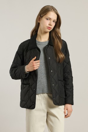 [26SP] 퀼팅 자수 덕다운 - BLACK A6S1F80999