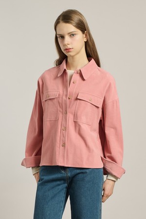 [26SP] 플랩포켓 코듀로이셔츠 - PINK A6S1B40222