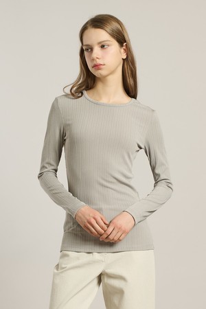 [26SP] 골지 슬림 티셔츠 - M GRAY A6S2X41016