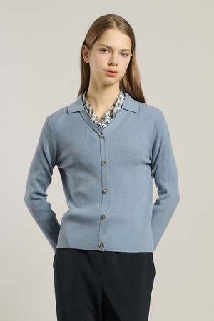 [26SP] 리브 카라 버튼 풀오버 - DARK BLUE A6S2K41254