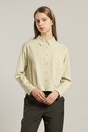 [26SP] 밑단 턱 볼륨 블라우스 - LIME GREEN A6S2B42040