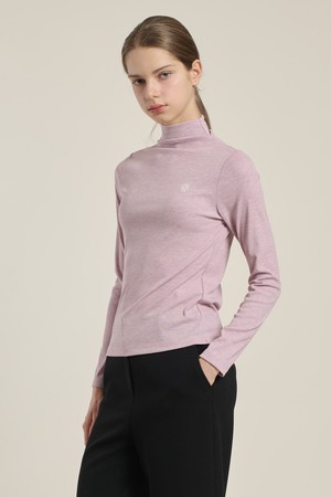 [26SP] 로고 하이넥 티셔츠 - LAVENDER B6A1X40384