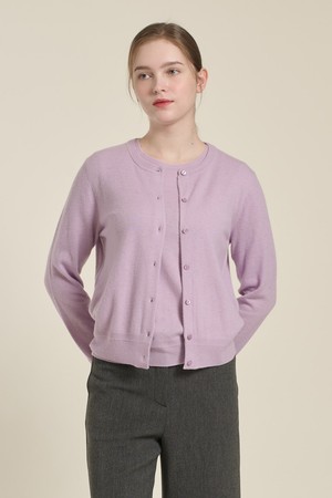 [26SP] 울 트윈 니트 가디건 - LIGHT VIOLET B6A2K21061