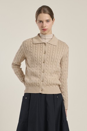 [26SP] 오가닉코튼 케이블 가디건 - M BEIGE B6A2K11172