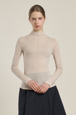 [26SP] 울 블랜드 터틀넥 티셔츠 - M BEIGE B6A1X40272