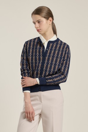 [26SP] 체인 자카드 가디건 - NAVY B6A2K11355