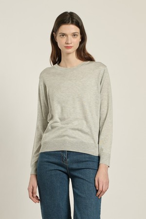 [26SP] 메탈 라운드넥 니트 풀오버 - LIGHT M GRAY B6A2K41096