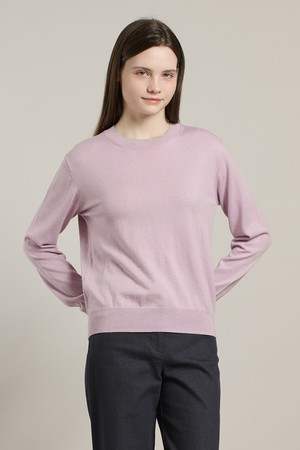 [26SP] 트리밍 라운드 풀오버 - LAVENDER A6S2K41684