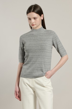 [26SP] 스트라이프 반넥 풀오버 - MULTI M GRAY A6S2K41397