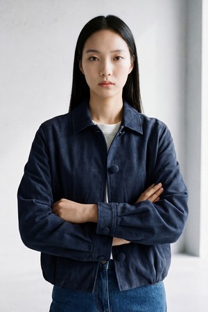 [26SP] 인조스웨이드 블루종 자켓 - DARK NAVY A6S2F11356