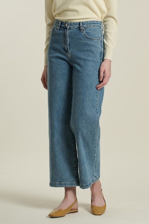 [26SP] 롱 와이드 데님 팬츠 - LIGHT BLUE B6A2P36451