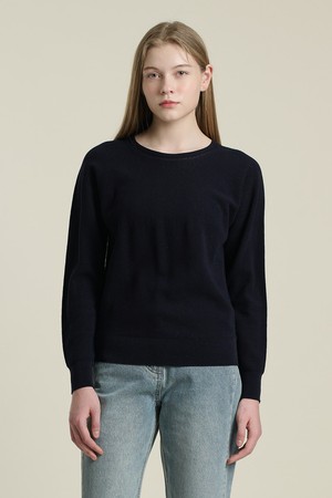 [26SP] 매쉬 넥 니트 풀오버 - DARK NAVY B6A2K40856