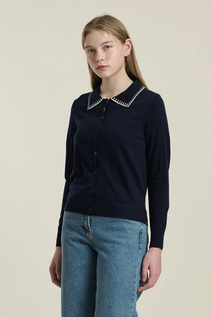 [26SP] 스티치 포인트 니트 - NAVY B6A1G47255