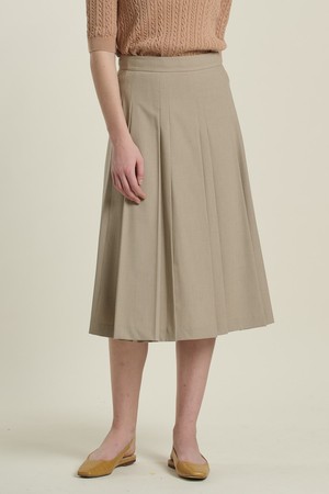 [26SP] 플리츠 스커트 - M BEIGE B6A1S20172