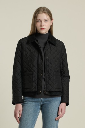 [26SP] 텍스쳐 블록 퀼팅 점퍼  - BLACK B6A1R16199