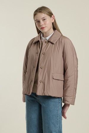 [26SP] 노 스티치 패딩 자켓 - M BEIGE B6A1R15072