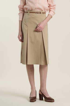 [26SU] 핀턱 미디 스커트  - M BEIGE B6B3S20272