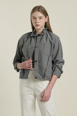 [26SU] 하이넥 셔링볼륨 숏 점퍼 - M GRAY B6B3R10116