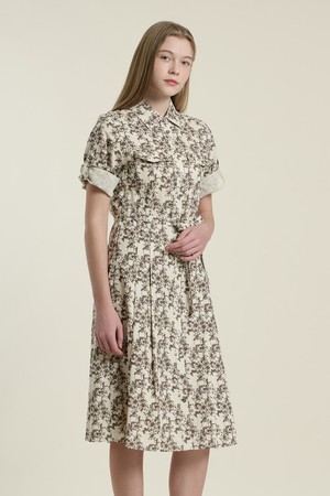 [26SU] 드로잉 플라워 원피스 - CREAM B6B3O67914