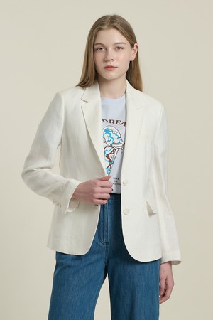 [26SU] 린넨 테일러드 자켓 - WHITE B6B3J11110