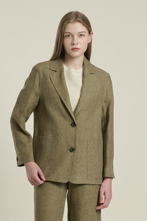 [26SU] 트윌린넨 테일러드자켓 - KHAKI B6B3J11045