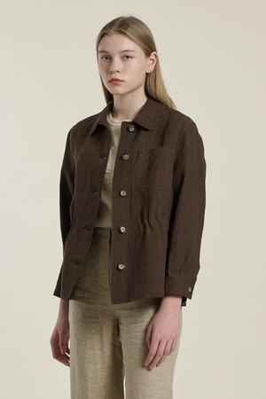 [26SU] 스텐카라 포켓 린넨자켓  - KHAKI BROWN B6B3J10385