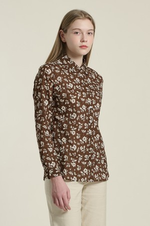 [26SU] 코튼 플라워 셔츠 - BROWN B6B3B40874