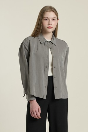 [26SU] 뒷밑단 플레어 단추 셔츠 - M GRAY B6B3B40616