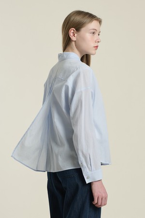 [26SU] 루즈핏 셔츠형 블라우스 - SKY BLUE B6B3B40152