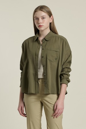 [26SU] 루즈핏 셔츠형 블라우스 - KHAKI B6B3B40145