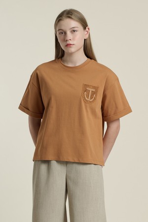 [26SU] 루즈핏 크롭 티셔츠 - DARK ORANGE B6B4X42435