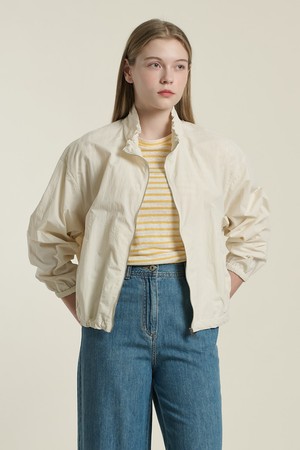 [26SU] 밑단 드로우스트링 점퍼 - CREAM B6B4R12014