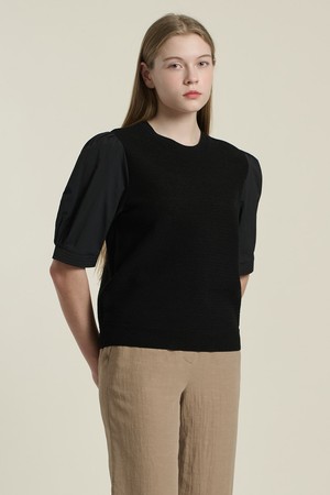 [26SU] 크로셰 블라우스 풀오버  - BLACK B6B4K41699