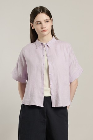 [26SU] 린넨 베이직 블라우스 - LAVENDER A6M4B47584