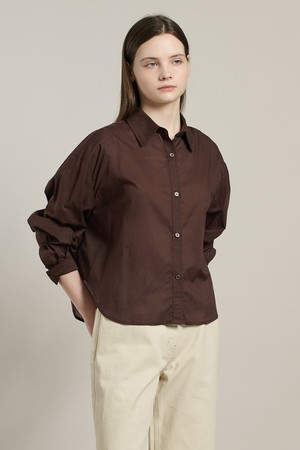 [26SU] 면 베이직 블라우스 - BROWN A6M4B43474