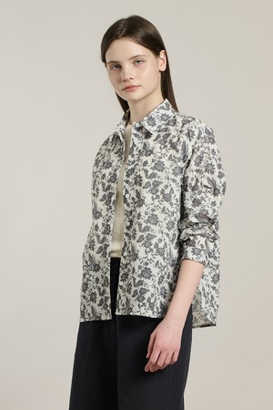 [26SU] 플라워 프린트 블라우스 - M GRAY A6M4B42616