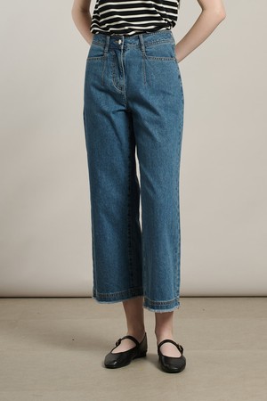 [26SU] 크롭 와이드데님 - M BLUE A6M3P35253