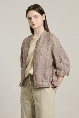 [26SU] 린넨 집업 자켓 - BROWN A6M4J12874