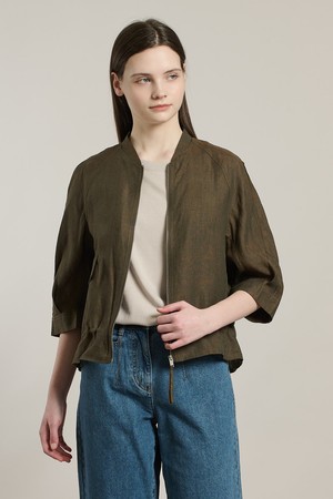 [26SU] 린넨 집업 자켓 - KHAKI A6M4J12845