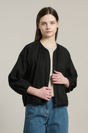 [26SU] 소프트 자카드 벌룬 자켓 - BLACK A6M4J12799