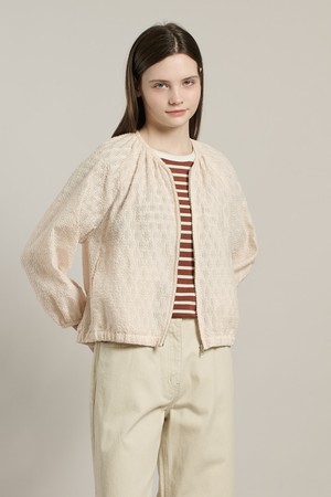 [26SU] 소프트 자카드 벌룬 자켓 - LIGHT BEIGE A6M4J12771