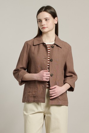 [26SU] 린넨 숏자켓 - BROWN A6M3J10774
