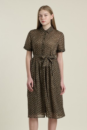 [26SU] 잔꽃 프린트 린넨 원피스 - BROWN B6B3O67874