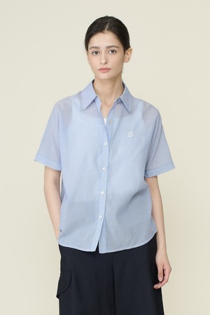 [26SU] 시어 스트라이프 셔츠 - M BLUE B6B4B42653