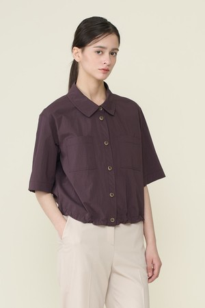 [26SU] 스트링 아웃포켓 블라우스 - BURGUNDY B6B4B43765