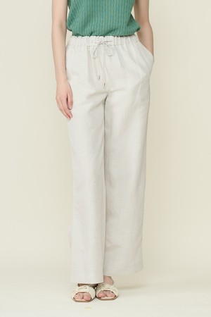 [26SU] 린넨 밴딩 와이드 팬츠 - KHAKI B6B4P32182